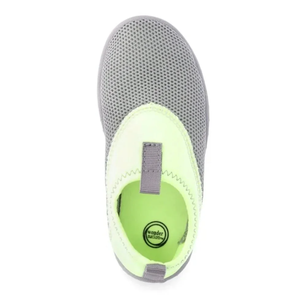 Wonder Nation Toddler & Kids Water Shoe size 4-5 Lime/Grey